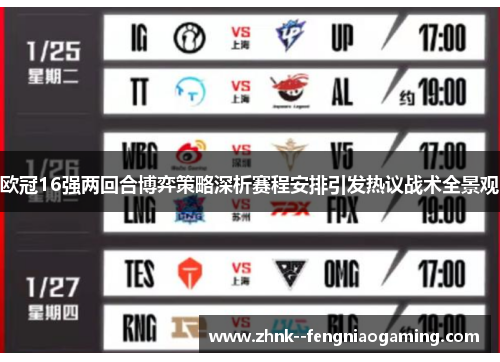 欧冠16强两回合博弈策略深析赛程安排引发热议战术全景观